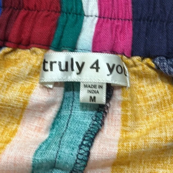 Truly 4 You Colorful Vertical Stripe Button Up Skirt. - Picture 4 of 8